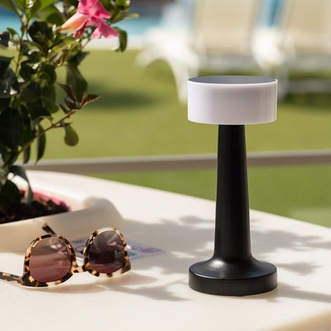 Lampada da Tavolo LED 3W Portatile con Batteria USB Ricaricabile Greta Nero (1/5)