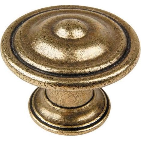 Bouton de meuble zamac 35mm – Hauteur 26mm – Décor vieux laiton – Vendu à l'unité – Fosun
