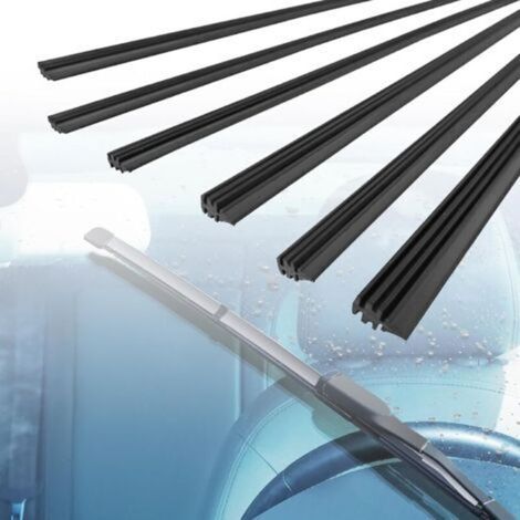 Lntyq 6 Pièces Caoutchouc Essuie Glace,Lames d'Essuie-Glace De Rechange en Caoutchouc,Universelles Glace Bandes Essuie-Glaces,Compatible avec Tous Les Essuie-Glaces,Découpable (800mm) (1/4)