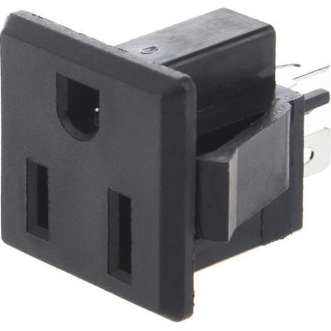 Prise de courant américaine à montage sur panneau 125 V CA 15 A, noir/argent, SZRH A-GB (1/4)