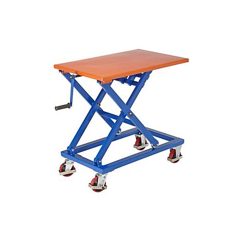 Spindelhubtischwagen  Gestell signalblau  Plattform-LxB 950 x