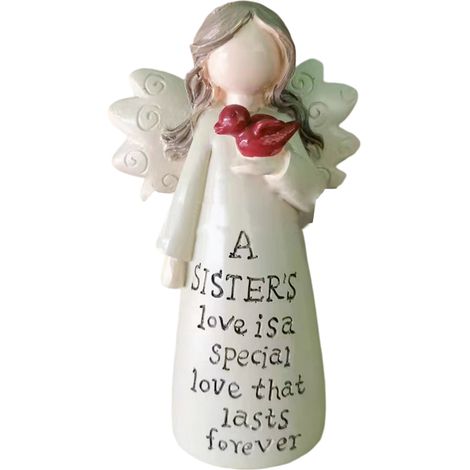 Figura de ángel coleccionable hecha a mano – escultura de resina colorida para decoración del hogar (10–11 cm) – idea de regalo para novia, hermana, para cumpleaños o bodas – 1 pieza (1/5)