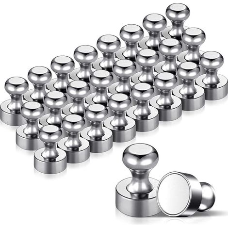 24PCS Magnet Métalliques Aimant Puissant 12x16mm - Aimants en Acier Inoxydable Aimants Frigo pour Tableau D'affichage, Réfrigérateur etc. - avec Boîte de Rangement