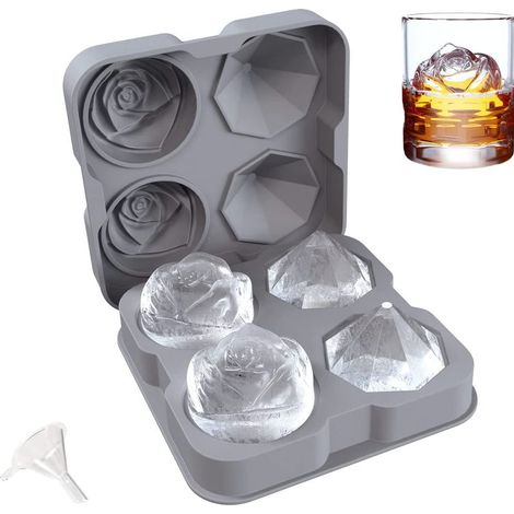 Eiswürfelform – Silikonform für Whisky-Eiskugeln – Wiederverwendbarer Cocktail-Eiswürfelbereiter – 2er-Pack (1/5)
