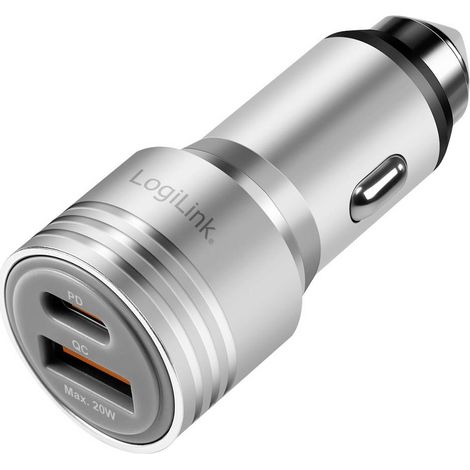 LogiLink PA0228A Caricabatterie per auto presa USB-C® (Power Delivery), Presa USB-A completamente schermata 2.0, Conseg (1/5)