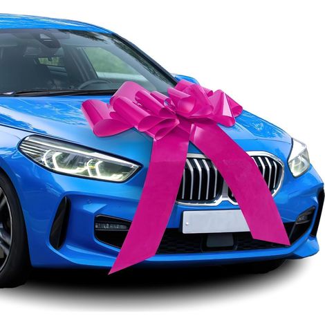 Grand nœud décoratif pour voiture, rose, 23 pouces, avec ventouse (1/5)