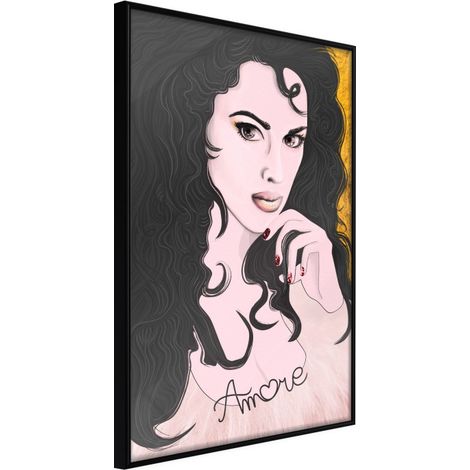 Affiche Murale Encadrée "Tumbling Curls" 40 x 60 cm Noir