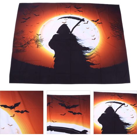 Rideau de fond toile murale Halloween, tapisserie décoration fête Halloween 230x180cm (1/5)