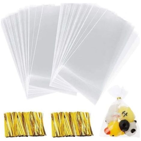 200 sachets transparents en cellophane. sachets OPP transparents de 10 x 15 cm pour chocolats et bonbons. (1/5)