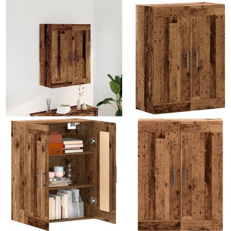 vidaXL Wandschrank Altholz-Optik 69,5x34x90 cm Holzwerkstoff (1/5)