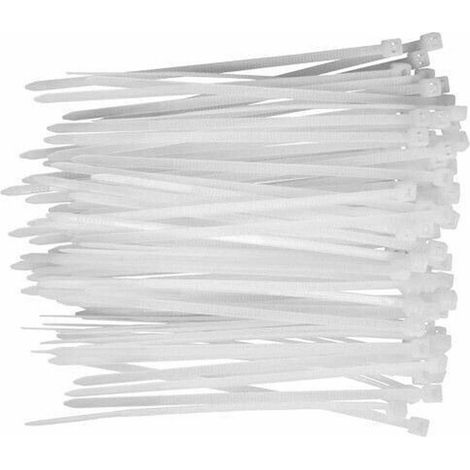Colliers Électricien Lot de 100 - 3,6x200 mm - Blanc - Résistants et Pratiques - D-Work