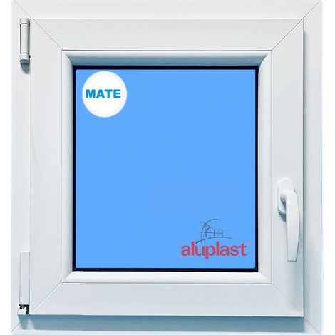 Eco-Blu – Fenêtre PVC oscillo-battante 700x700mm – 1 vantail gauche – Verre opaque 4-16-4 Argon Low-E – Profilé Aluplast 70mm