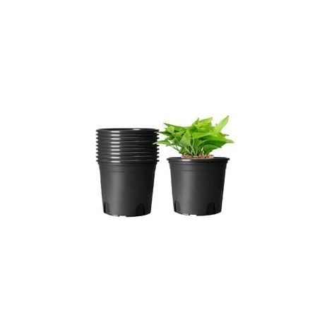 10 Stück Kunststoff-Blumentöpfe, 16 cm dicke Blumentöpfe, Pflanzenbehälter, Innen-Gartentopf (schwarz) (1/5)