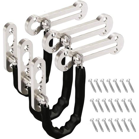 Set di 3 catene antifurto per porte in acciaio inox di grosso spessore, con serratura di sicurezza scorrevole, catena in acciaio inox e fibbia di sicurezza. - AquaForge (1/5)