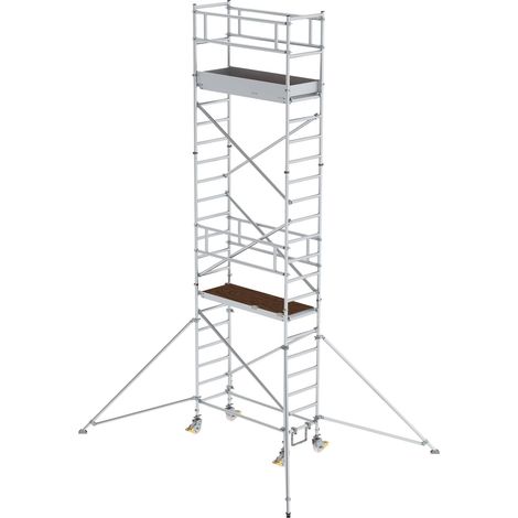 Günzburger Steigtechnik Echafaudage roulant 0,75 x 1,8 m avec stabilisateur Hauteur de plate-forme 5,35 m - 154546