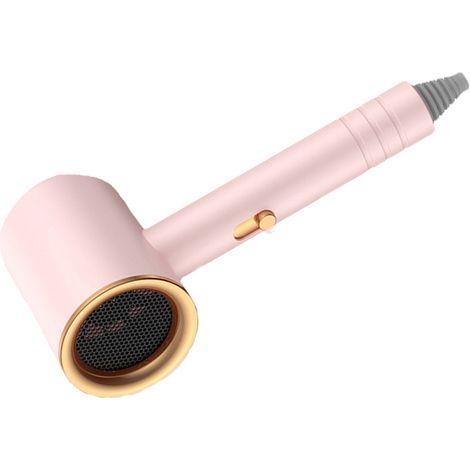 Sèche-cheveux silencieux avec embout rotatif à 360°, séchage rapide, en ABS et PP, portable, pour la maison et le salon de coiffure, rose avec lumière bleue (1/5)