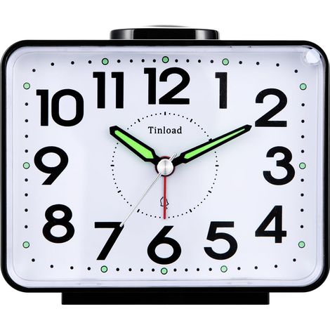 Réveil analogique pour seniors avec veilleuse, grand cadran de 4 pouces, réveil de table avec fonction snooze, alarme puissante, son de cloche en 3 niveaux progressifs, à piles (1/5)
