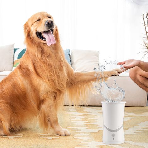 Lave-pattes automatique USB pour animaux de compagnie, en silicone, avec gobelet de lavage pour chiens et chats. (1/5)
