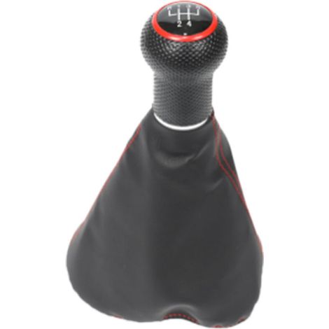 Ce kit comprend un cache-poussière pour le pommeau de levier de vitesses d'une Volkswagen Golf Polo, avec un filetage noir et une bague brillante sur le pommeau de 12 mm pour boîte 6 vitesses. Son des