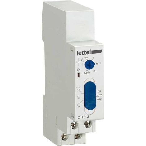 LETTEL - Minuterie d'escalier pour réseau 3 ou 4 fils 230V. Marche ON/AUTO//OFF. - CTE1-2