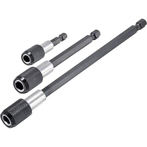 3 Pièces 1/4 Pouce Poignée Hexagonale Magnétique Douille D'adaptateur de Tige de Connexion de Tournevis à Changement Rapide Prolongée pour Vis, Écrous, Tournevis - Longueur de 60mm/100mm/150mm (1/5)