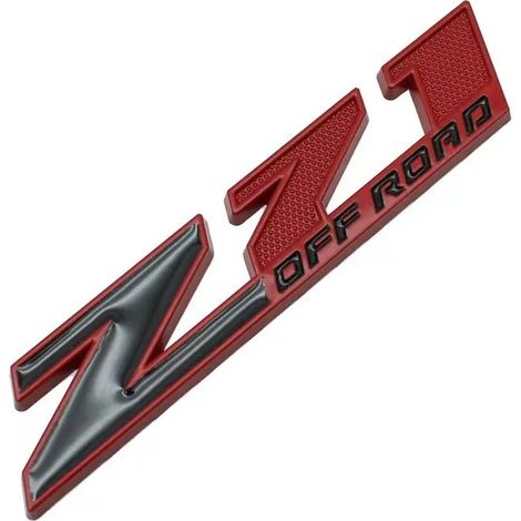 (Noir Rouge OFF) - Emblème logo 3D en métal chromé rouge et noir pour voiture, autocollant pour aile ou coffre (1/5)