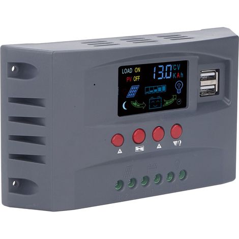 Solar-Laderegler mit beleuchtetem LCD-Display, MPPT-Anzeige und Überstromschutz, 12 V/24 V, 10 A (1/5)