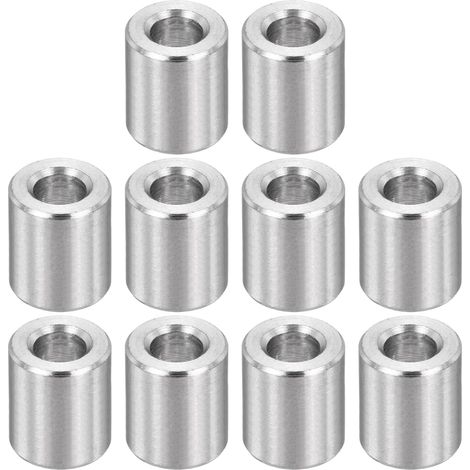Lot de 12 entretoises M5 en acier inoxydable - Entretoises en métal - 5 mm de diamètre intérieur x 10 mm de diamètre extérieur x 11 mm de long - Pour vis de 1/32" ou M5 (1/5)