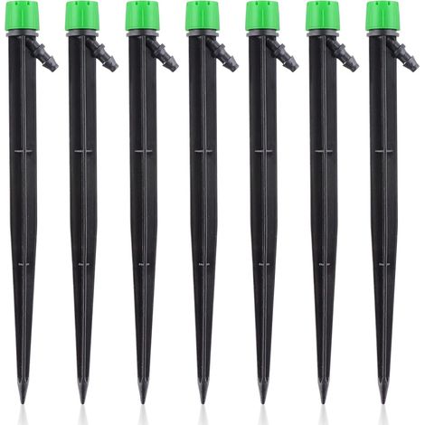 Goutteurs d'irrigation avec Connecteur, 20 Pièces Micro Spray 360 Degrés 8 Trous Débit d'Eau Réglable Micro Bubbler Arroseur Système Goutte à Goutte Irrigation pour Tuyau 1/4 Pouce (Vert) (1/5)