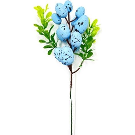 Boutures d'œufs de Pâques, fleurs artificielles, branches colorées, peinture, œufs d'oiseaux en mousse (1/5)