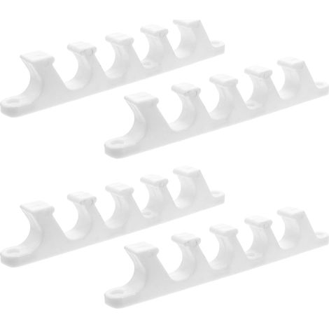 Bardusch - Support de Réglage pour Chaise Longue Extérieure en Plastique Blanc, Design Robuste à 5 Positions Crochet à 5 Dents, Lot de 4 Pièces pour Camping