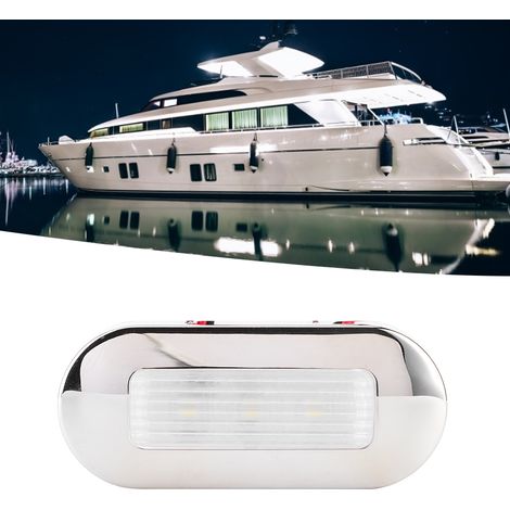 Éclairage de courtoisie LED ovale 12 V CC, 3 LED, étanche IP67, pour bateau, camping-car, blanc froid (1/5)