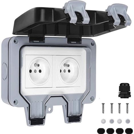 IP66 Outdoor Waterproof Double Power Socket 16A Waterproof Wall Socket (1/5)