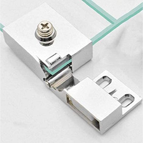 Par / Bisagra para puerta de cristal sin marco para vitrina/armario de vinos, bisagra integrada de montaje lateral (Plata) (1/5)
