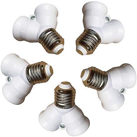 Eleidgs 5 PCS E27 vers E27 Adaptateur de Douille - E27 to 2 x E27 douille d'ampoule Y Type Adaptateur Distributeur (1/5)
