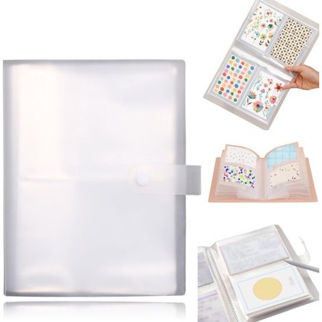 Album pour cartes album photo organiseur d'autocollants classeur pour cartes (22,2 x 18 cm Transparent) (1/5)