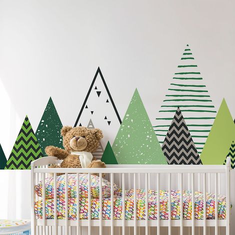 Stickers muraux enfants - Décoration chambre bébé - Autocollant Sticker mural géant enfant montagnes scandinaves DARKA - 40x65cm (1/5)