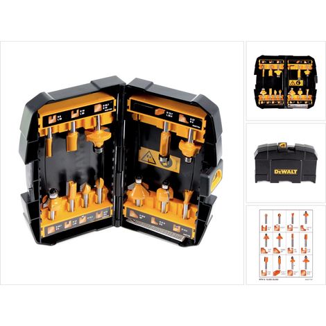 DEWALT Fräserset - 12-teilig für Oberfräsen - DT90016