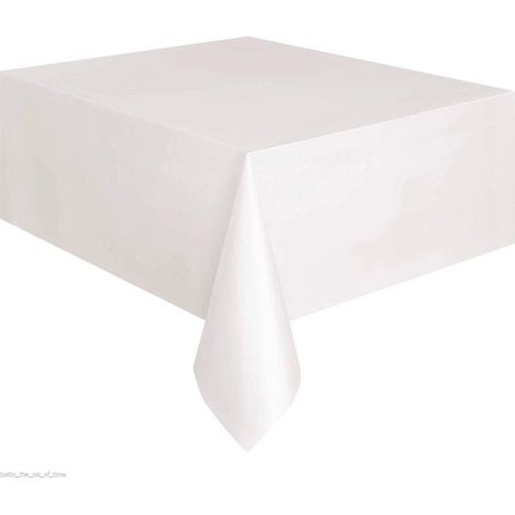 Nappe Jetable - Polyéthylène - Rectangulaire - 183 x 137 cm - Blanche - Pour Fête ou Événement - 1 Pièce (1/2)