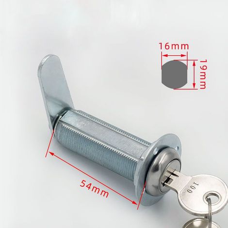 Serrure à came extra longue 54mm en acier inoxydable – Résistante aux intempéries – Cache anti-poussière et joint en caoutchouc (1/5)