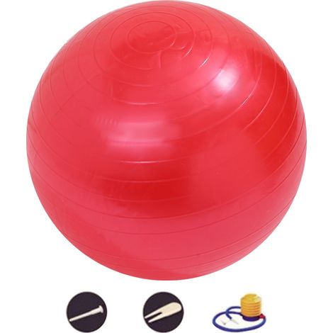 Ballon d'exercice et ballon de yoga, pour l'entraînement, l'équilibre, le renforcement musculaire et la stabilité. Ballon avec pompe. (1/5)