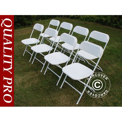 Dancover – Chaise de jardin pliante 8 pièces 44x44x80cm – Confort d’assise optimal – Supporte jusqu’à 120kg – Idéale pour événements extérieurs (1/5)
