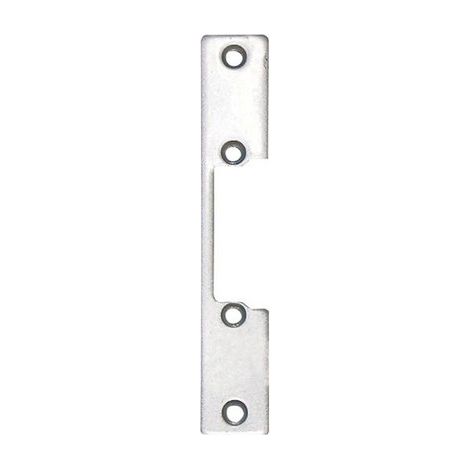 Armadura tipo P gris para empotrar, dimensiones 25x130 mm, ideal para puertas de paso.