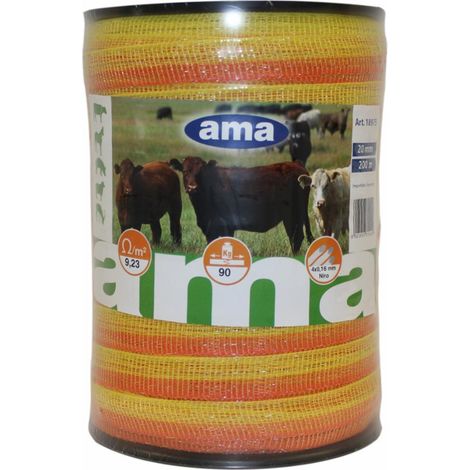 Banda per recinti elettrici da 20mm lunghezza 200m resistenza max 90kg