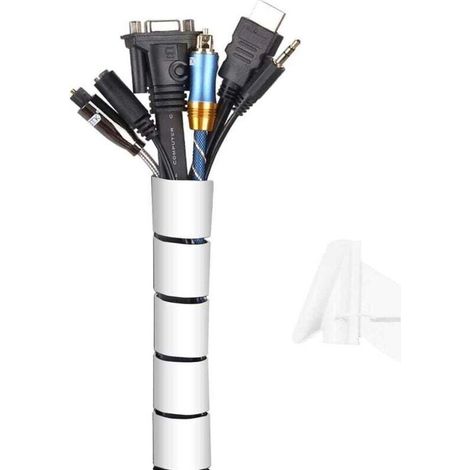 Kabelmanagement-Schlauch, 2 m flexibler Kabelmanagement-Schlauch für elektrische Kabel zur Organisation oder zum Verstecken von TV- und PC-Kabeln, Kabelmanagement für Zuhause und Büro, 2 m – 22 mm Dur (1/5)