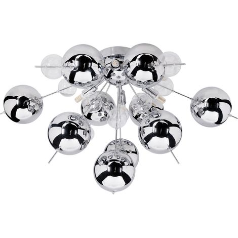 Plafonnier Design Explosion en Métal et Verre Chrome pour Salon et Salle à Manger Ø 57 cm G9 - PANGIVO (1/5)