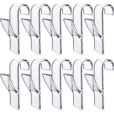 10 ganci per portasciugamani, ganci per termosifoni, accappatoi, in plastica, adatti a tutti i termosifoni standard, per bagno e cucina, flessibili, rimovibili (trasparenti) (1/4)