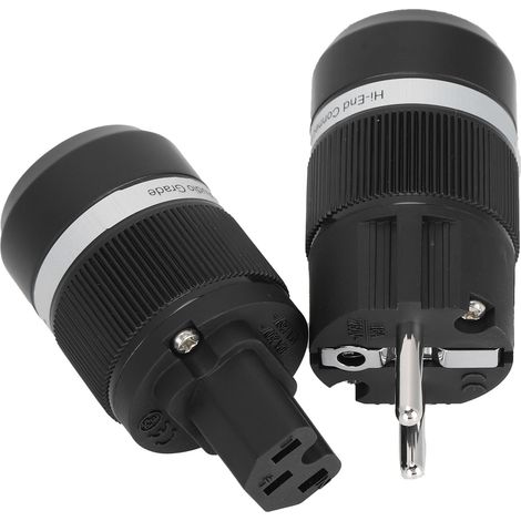 Monosaudio Fiche d'alimentation secteur en cuivre pur rhodié Connecteur audio IEC Fiche d'alimentation 100‑250VE100R/F100R (mâle/femelle) (1/5)