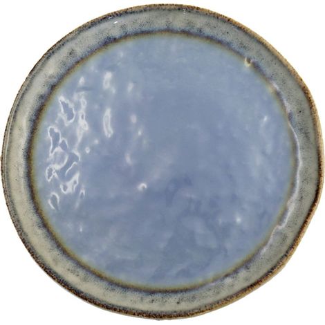 Lot de 6 Assiettes à Dessert Rondes en Porcelaine Bleue 21,5 x 21,5 x 1,4 cm - PANGIVO (1/4)