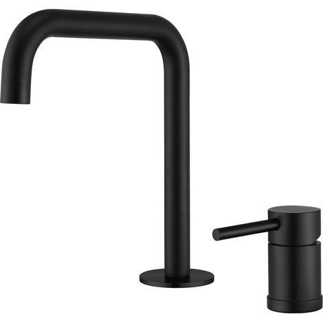 2 mitigeur pour vasque - inox/laiton - noir - monocommande (1/5)